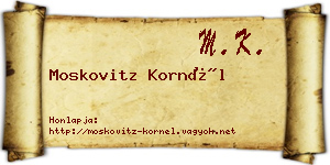 Moskovitz Kornél névjegykártya